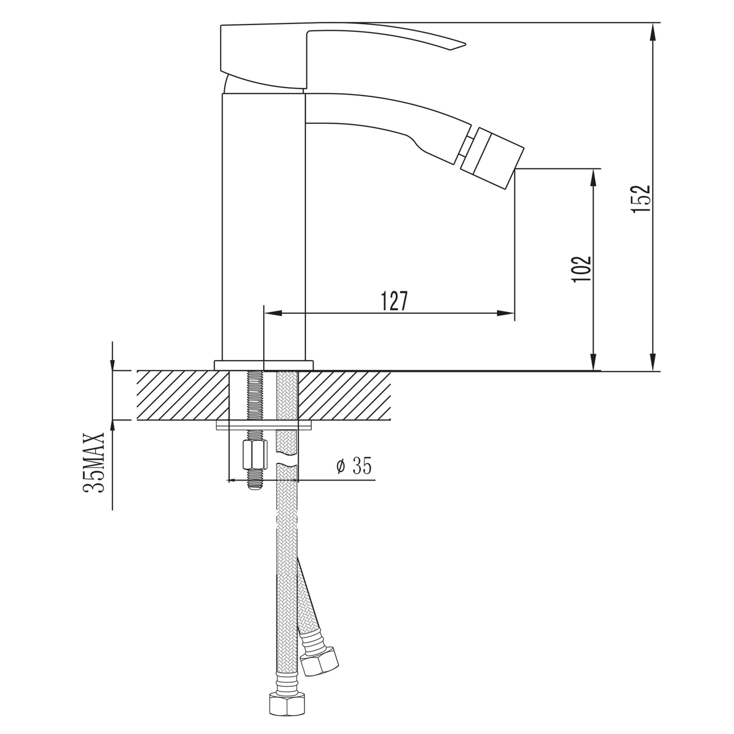 GINKO Baterie bideu 35, negru mat