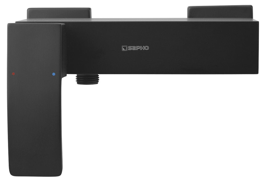 GINKO Baterie duș montaj pe perete, negru mat