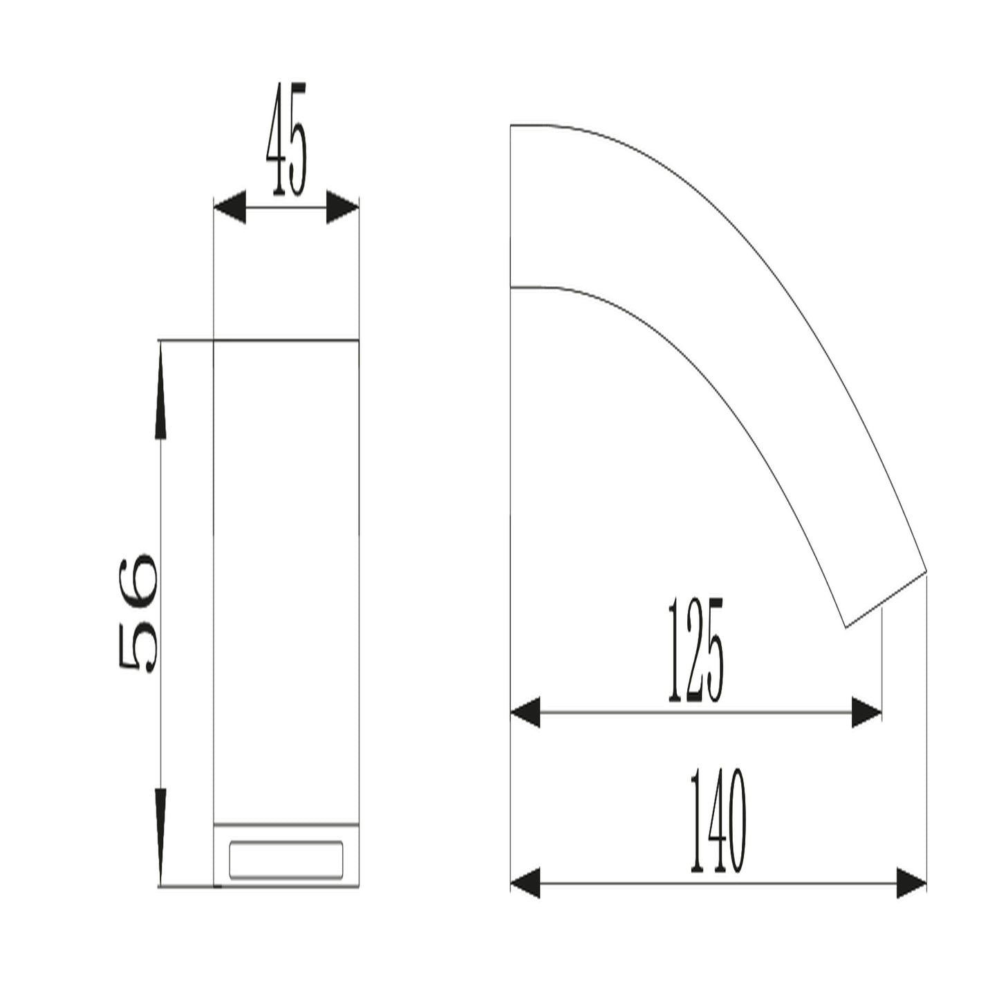 GINKO Pipă de scurgere, crom
