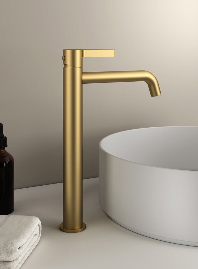 ICONIC Baterie lavoar înaltă, auriu mat