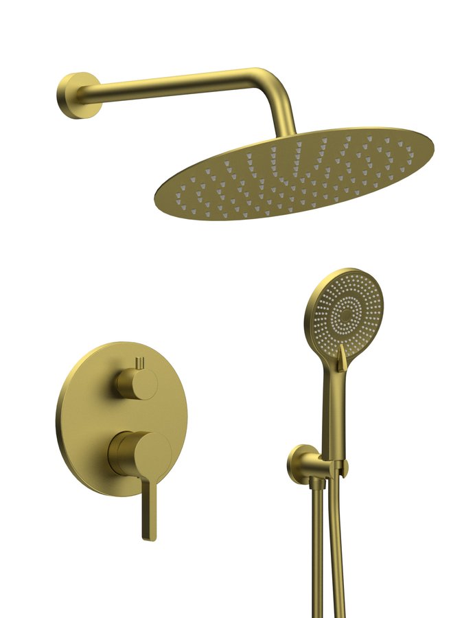 ICONIC Baterie duș încastrată, 2 ieșiri, auriu mat