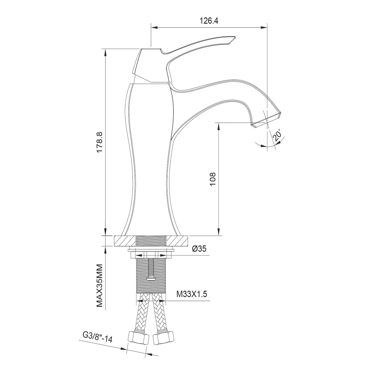 DREAMART Baterie lavoar, crom