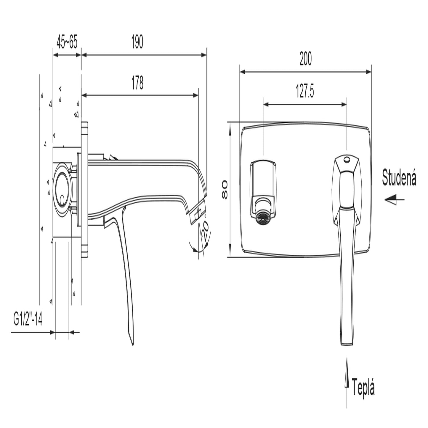 DREAMART Baterie lavoar încastrată, crom