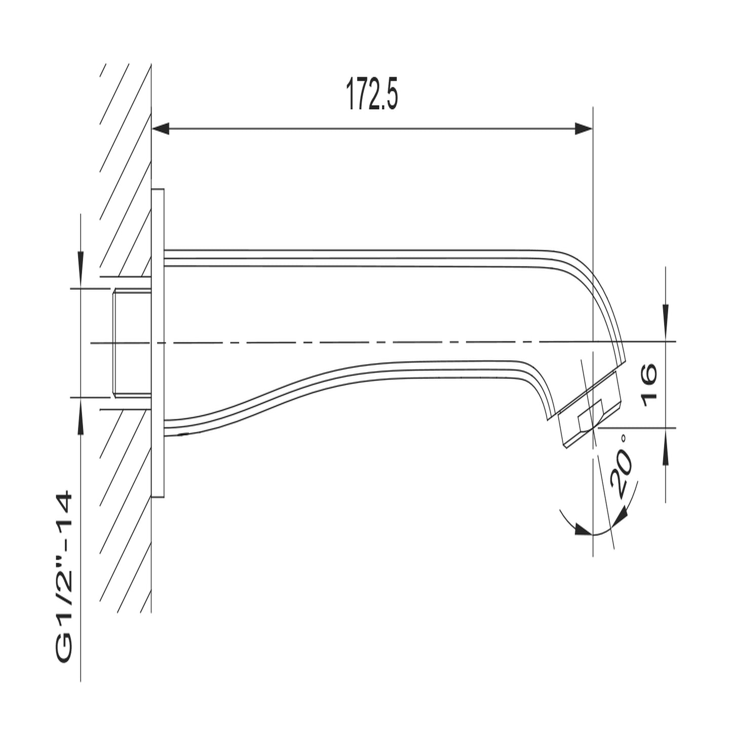DREAMART Pipă montaj pe perete, crom