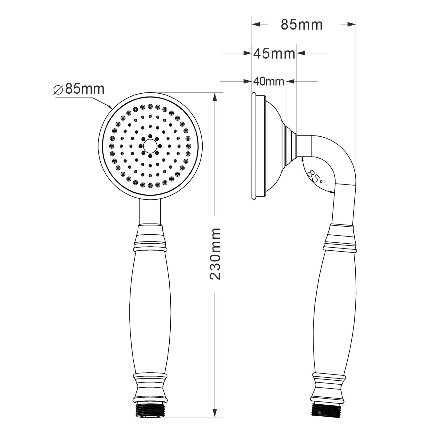 DREAMART Duș de mână 230 mm, crom