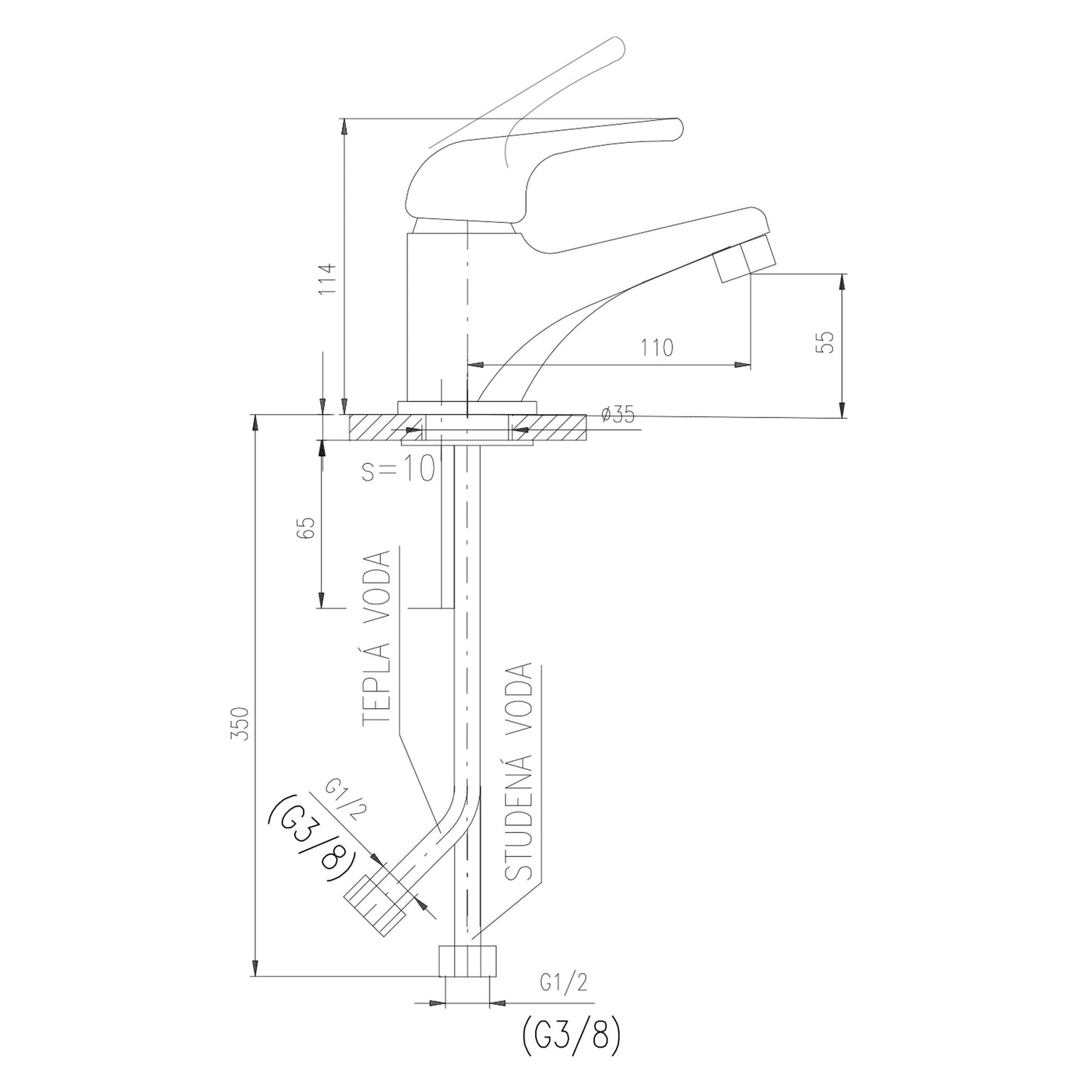 KID Baterie lavoar, culori/crom