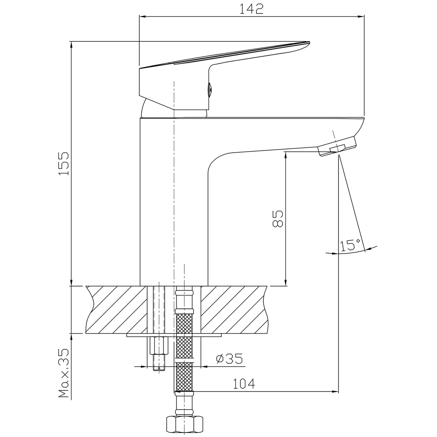 LOTTA Baterie lavoar, crom