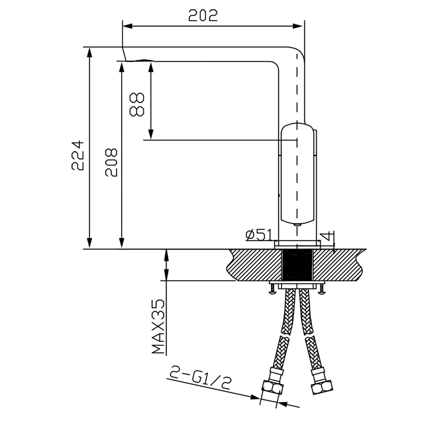 MIXONA Baterie bucătărie / lavoar, crom