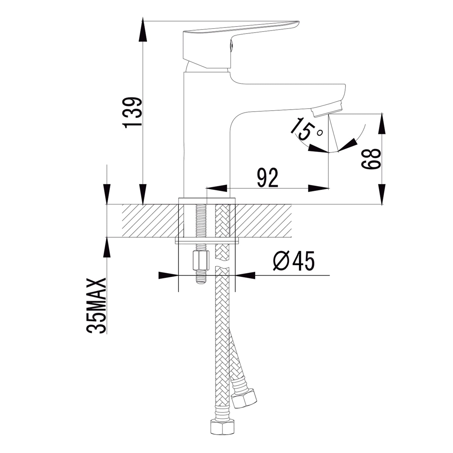SMALL Baterie lavoar mică pentru toaletă, crom