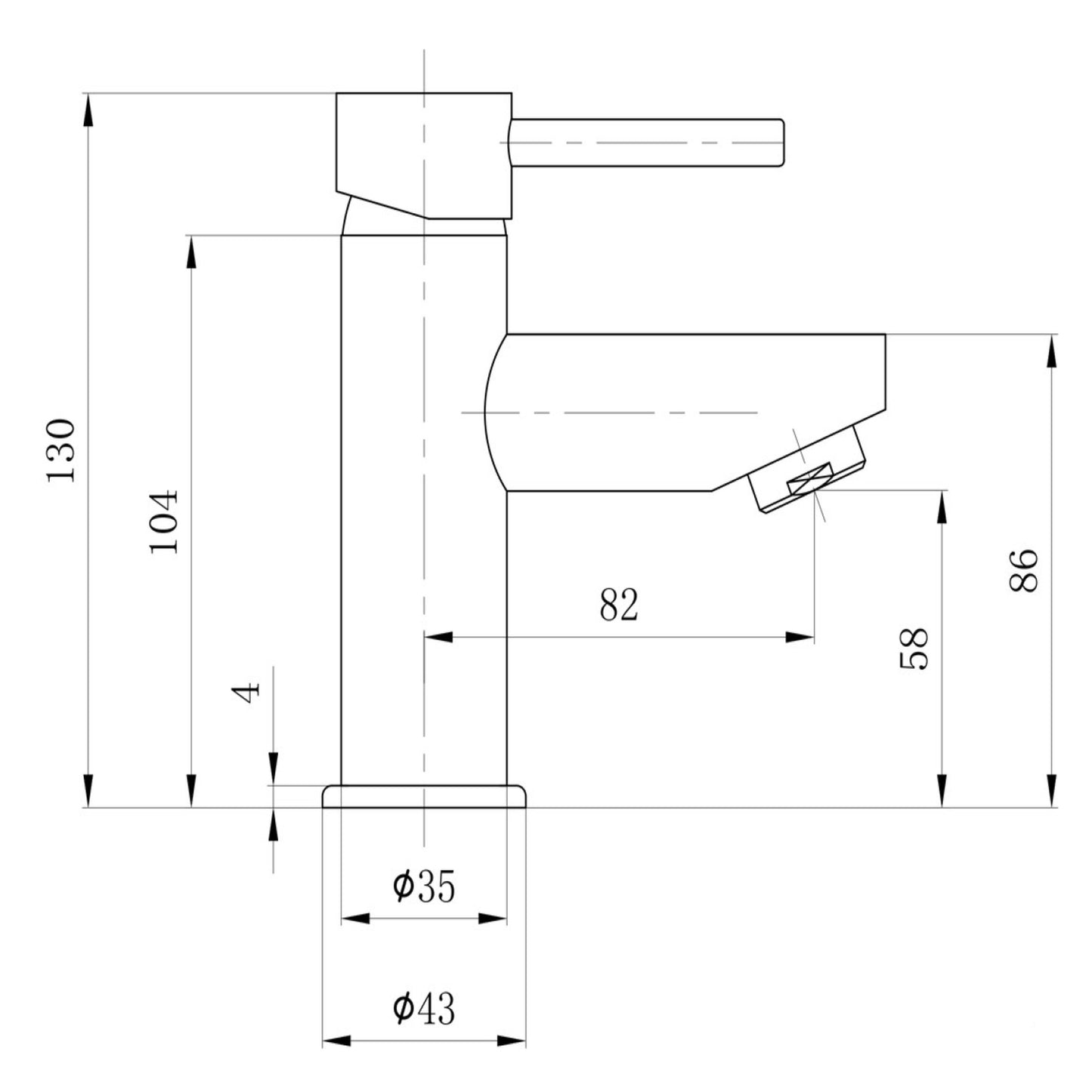 SMALL Baterie lavoar 130 mm, crom