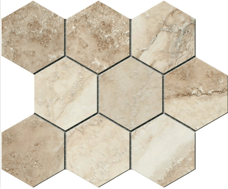 TRAVERTINO DI CARACALLA BEIGE HEXA 35.5x29.2 MAT