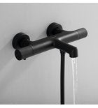 SOLARIS Baterie cadă montaj pe perete, negru mat