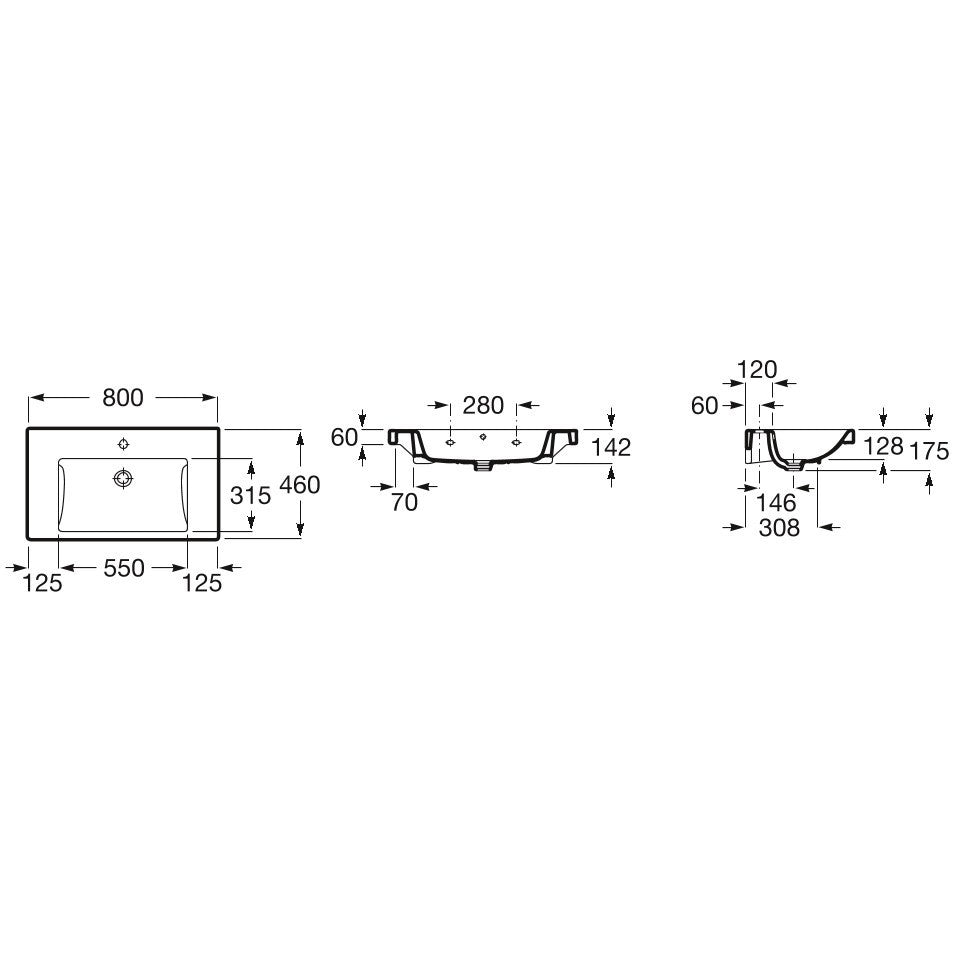 Lavoar baie suspendat The Gap 80x46 cm