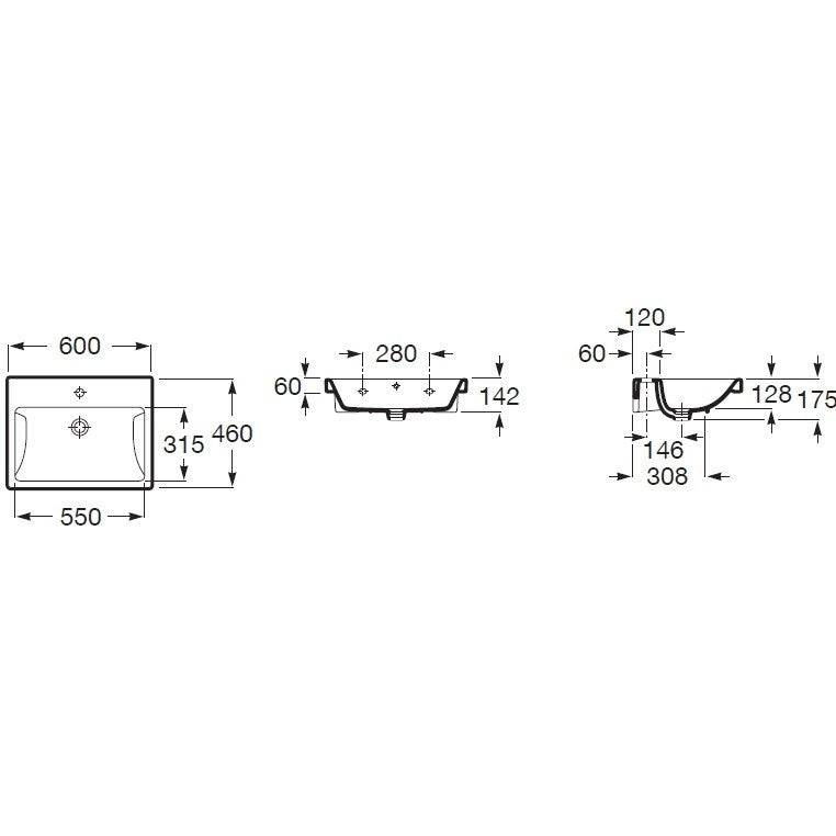 Lavoar baie suspendat The Gap 60x46 cm
