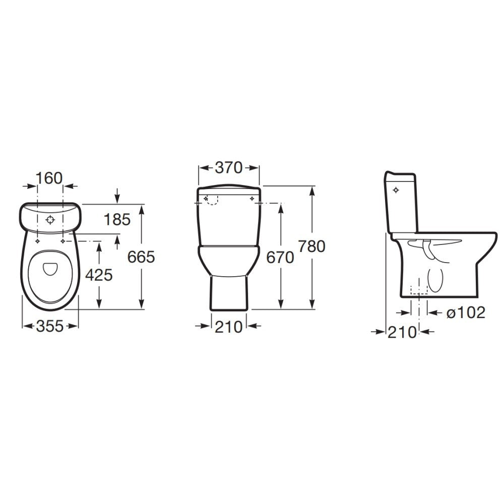 Victoria Vas WC pe pardoseala  36x67 cm evacuare verticala