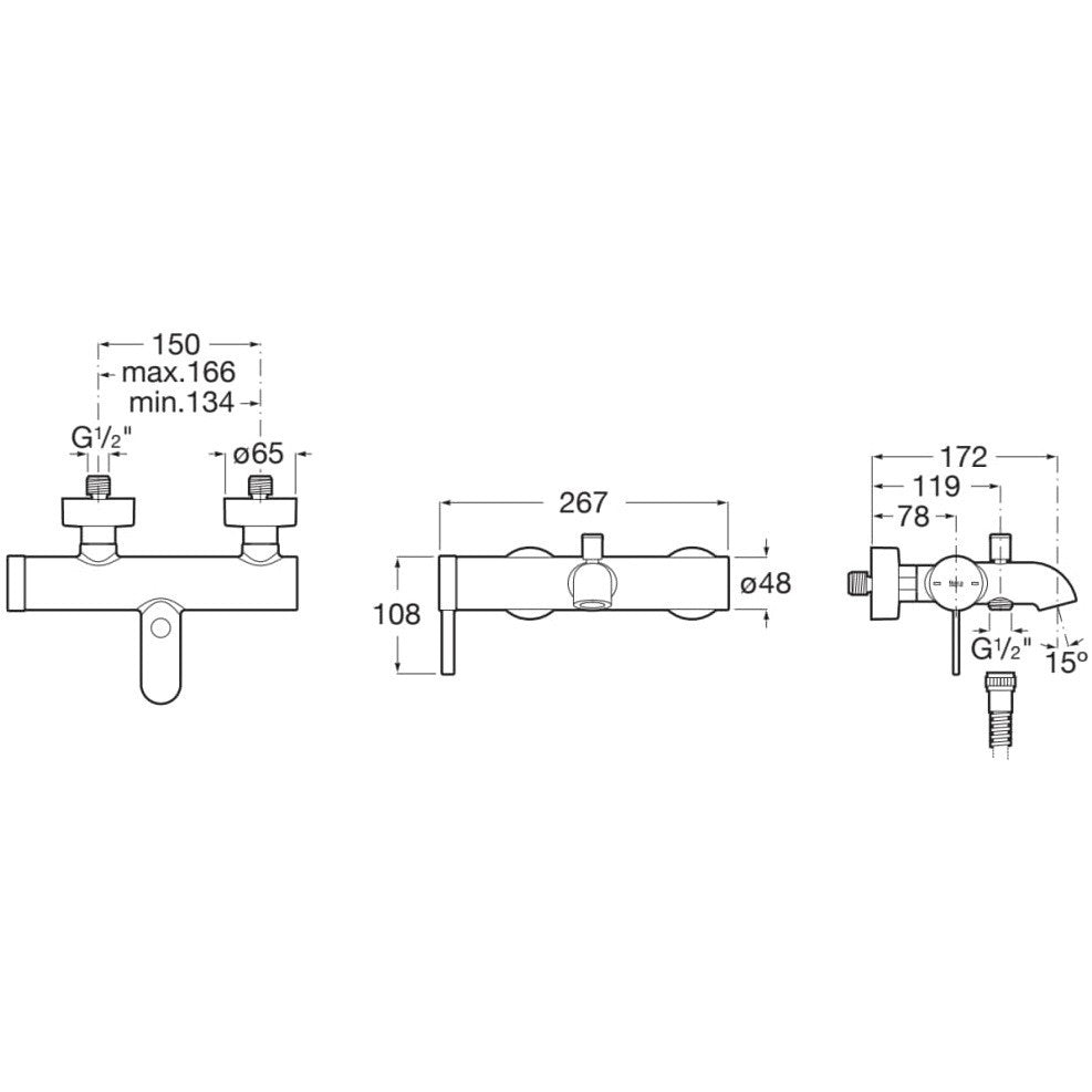 Ona Baterie cada dus monocomanda, negru mat