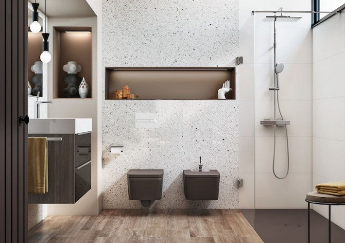 INSPIRA Square Capac bideu soft close, maro (coffee)