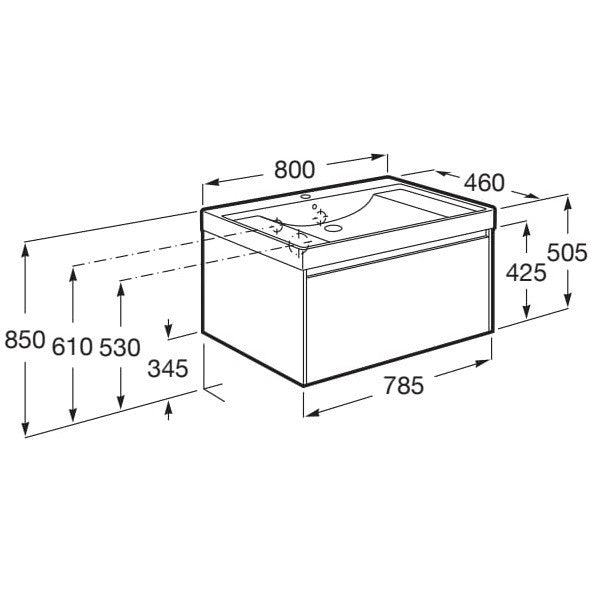 Ona Set mobilier baie (masca si lavoar) 80x46xH50 cm, bej