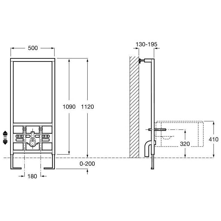 The Gap Square Set Bideu suspendat cu cadru montaj 35x54 cm