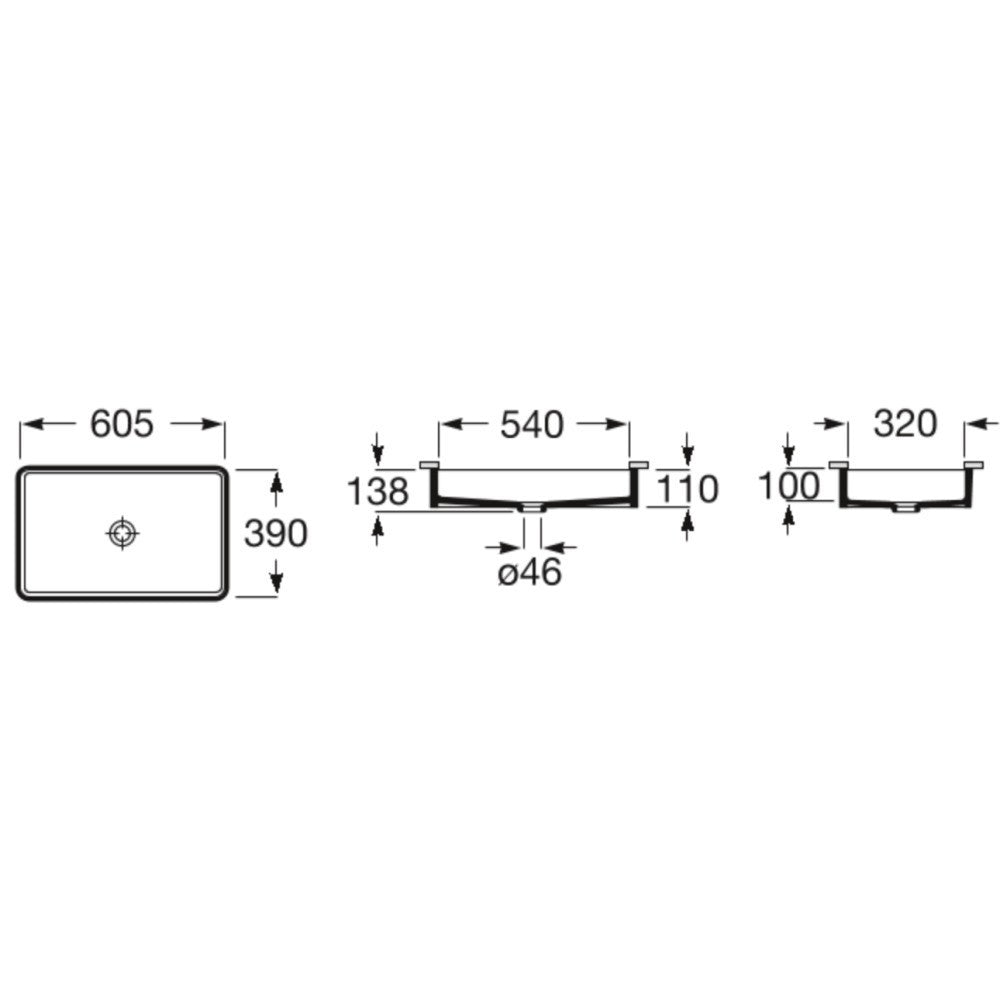 INSPIRA Lavoar baie sub blat 60x39 cm