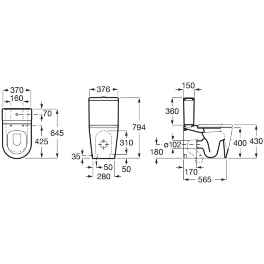 INSPIRA Rezervor WC, alimentare inferioara