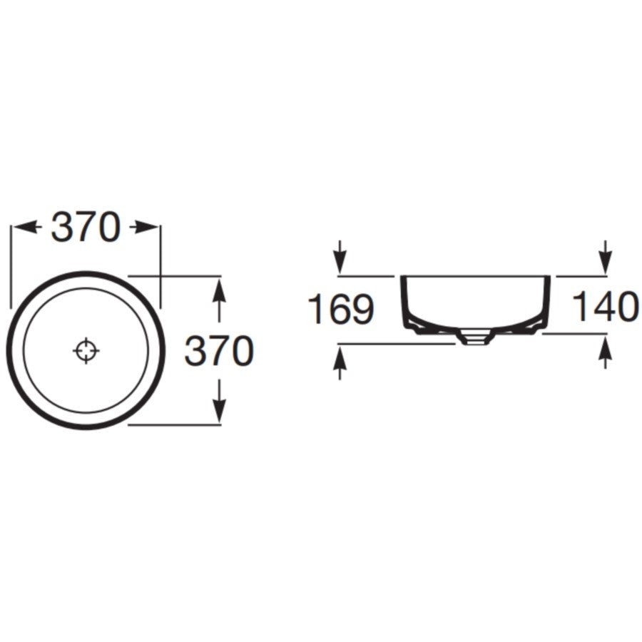 INSPIRA Lavoar baie pe blat Round 37x37 cm