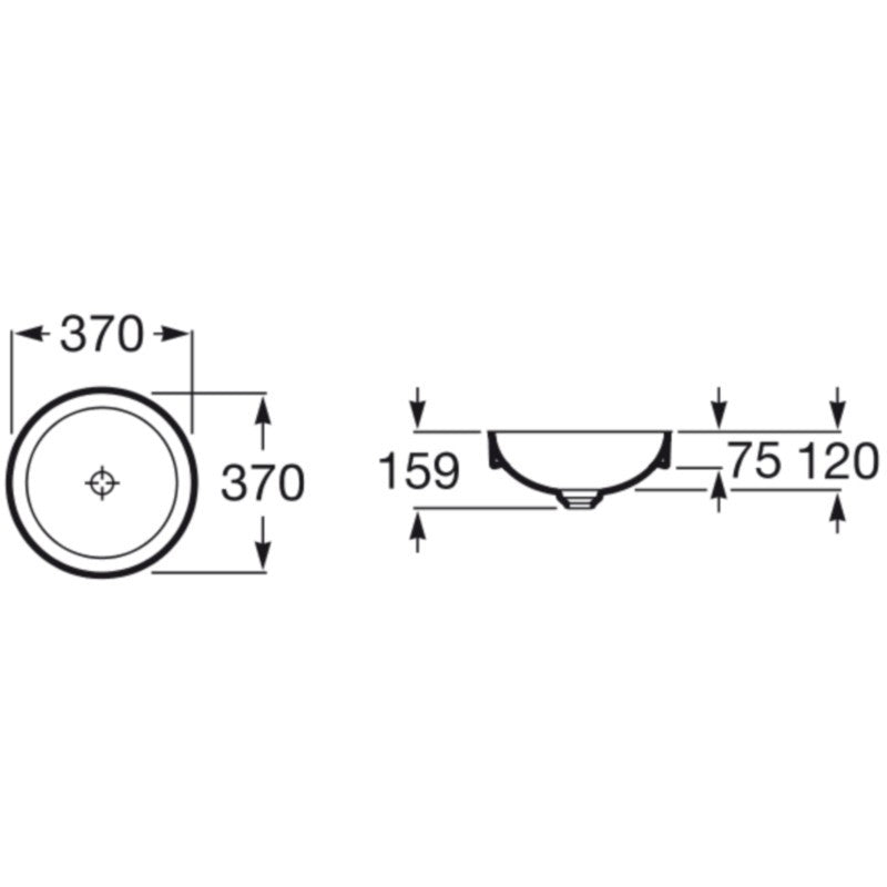 INSPIRA Chiuveta baie incastrata Round 37x37 cm