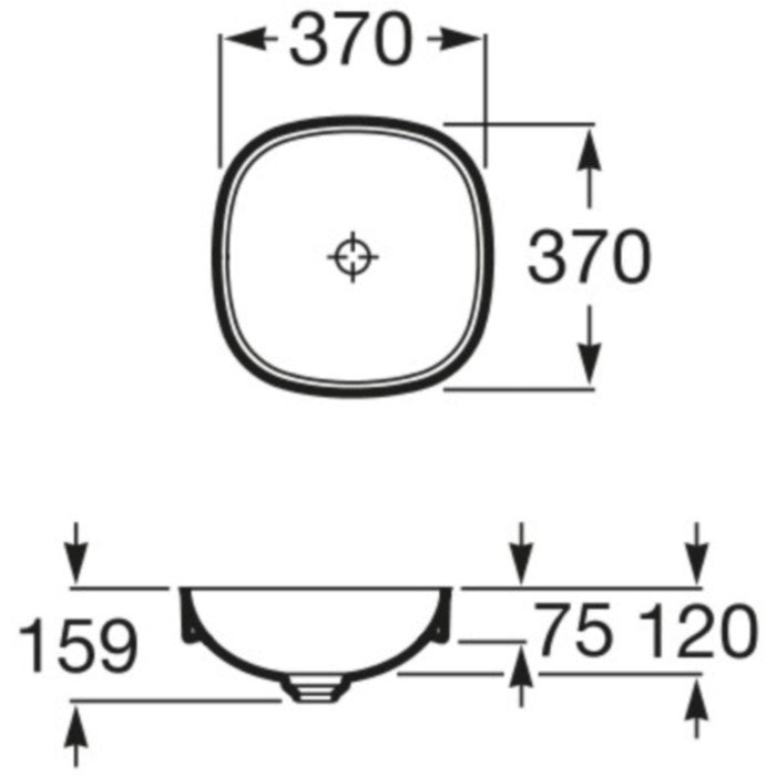 INSPIRA Chiuveta baie incastrata, patrata Soft 37x37 cm