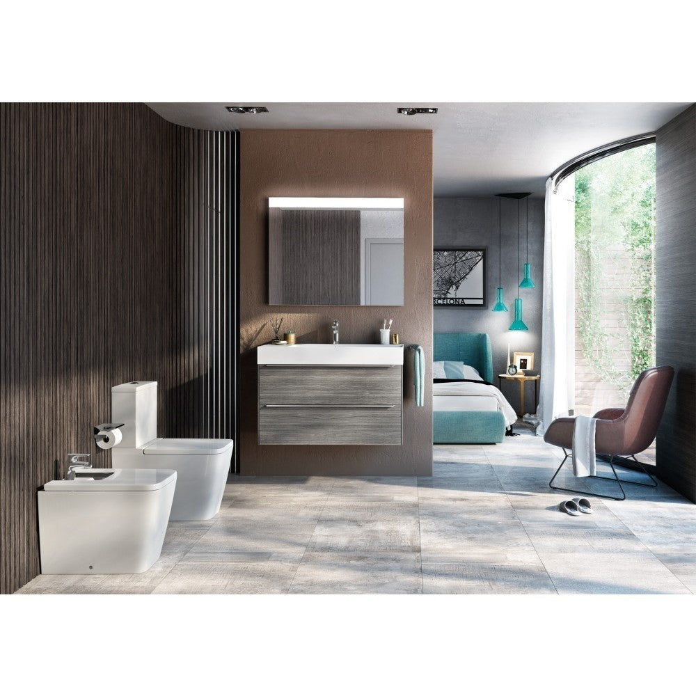 INSPIRA Vas WC pe pardoseala  Square Rimless 36x65 cm evacuare orizontala sau verticala, alb