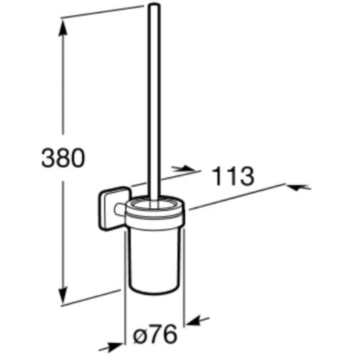 Victoria  Perie WC cu suport din sticla, montaj adeziv sau cu suruburi