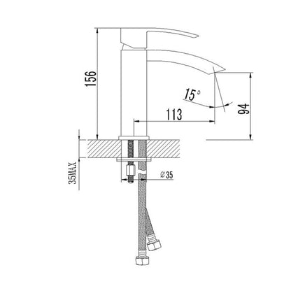 GINKO Baterie lavoar 25, negru mat