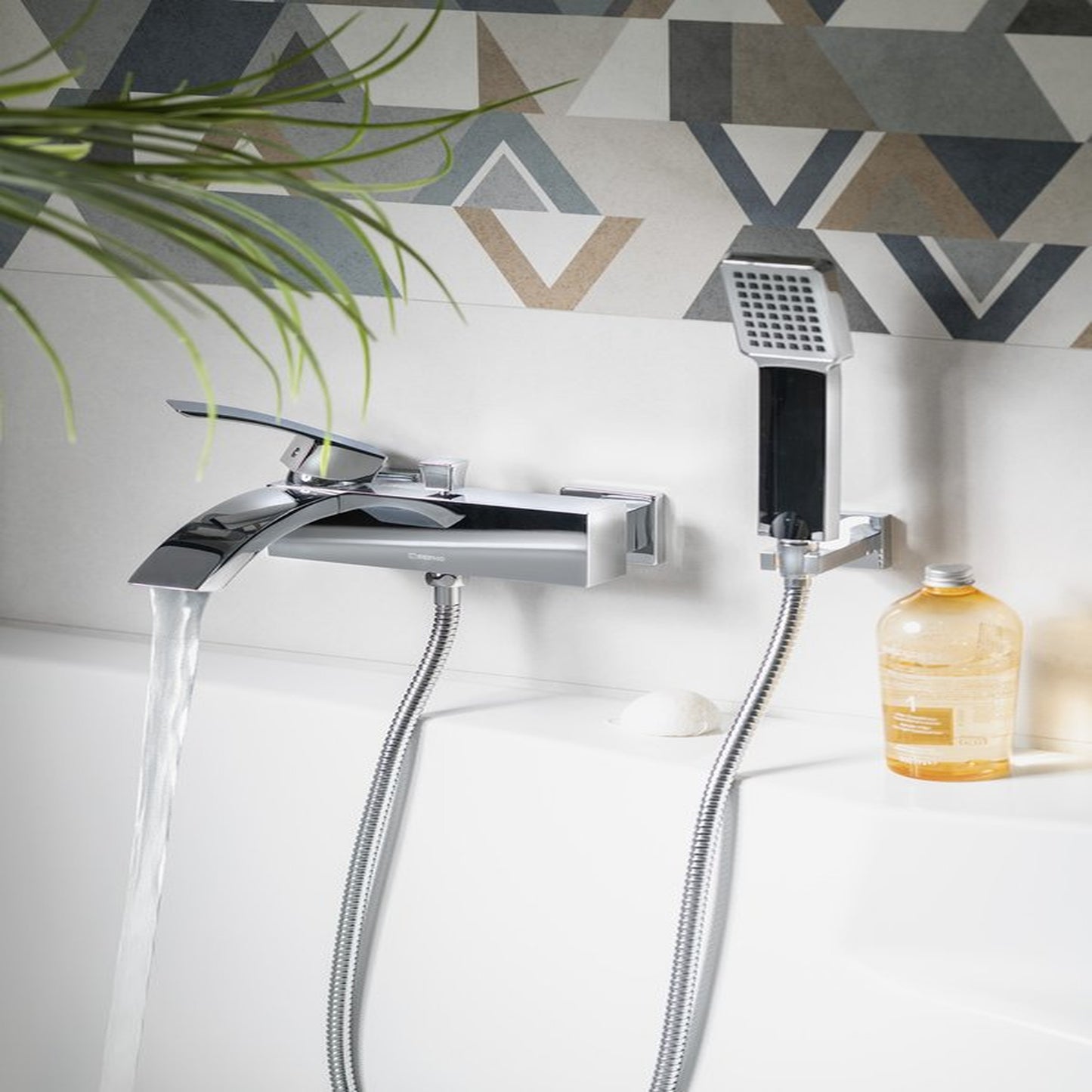 GINKO Baterie cadă montaj pe perete, crom