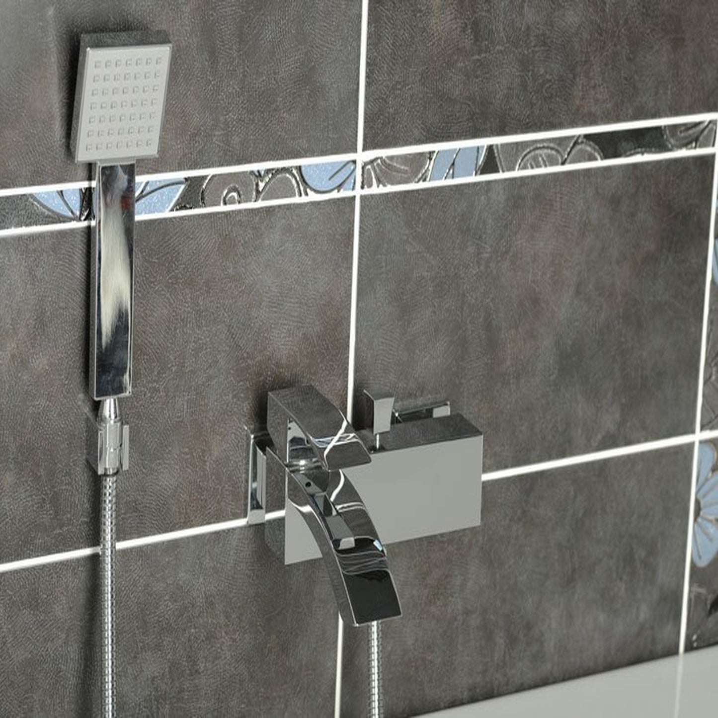 GINKO Baterie cadă montaj pe perete, crom