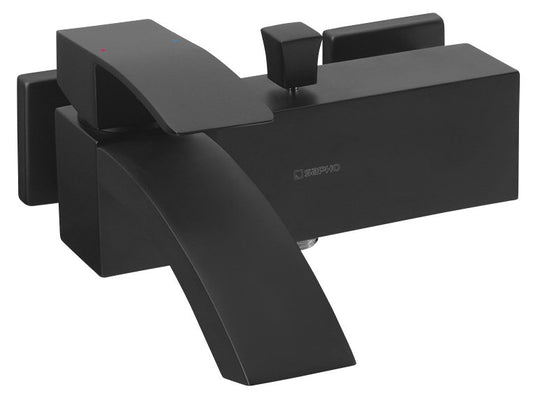 GINKO Baterie cadă montaj pe perete, negru mat