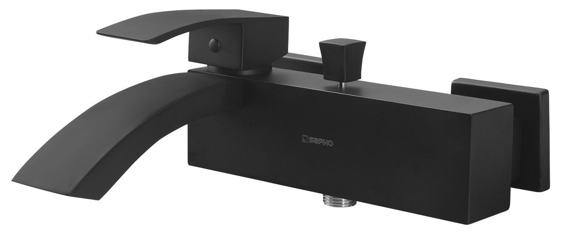 GINKO Baterie cadă montaj pe perete, negru mat