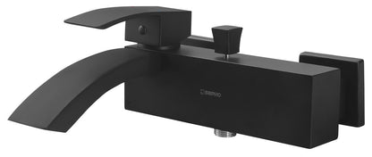 GINKO Baterie cadă montaj pe perete, negru mat