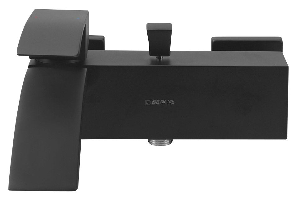 GINKO Baterie cadă montaj pe perete, negru mat