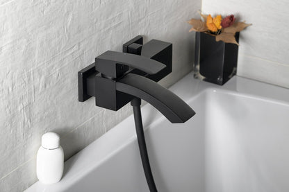 GINKO Baterie cadă montaj pe perete, negru mat