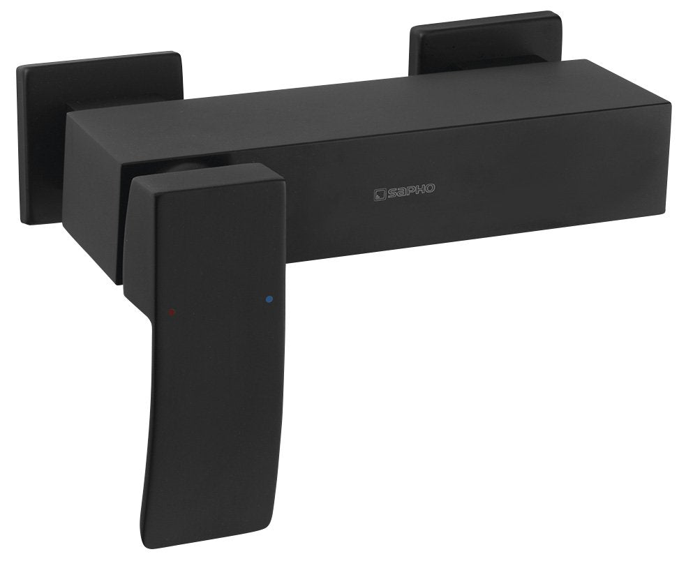 GINKO Baterie duș montaj pe perete, negru mat