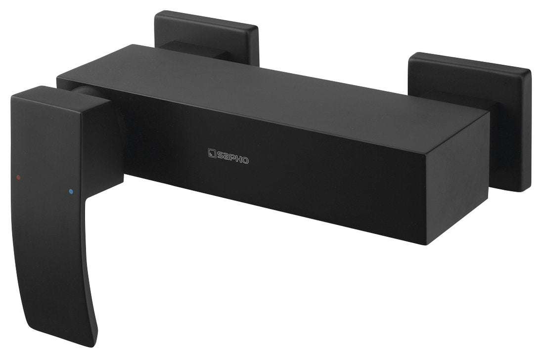 GINKO Baterie duș montaj pe perete, negru mat