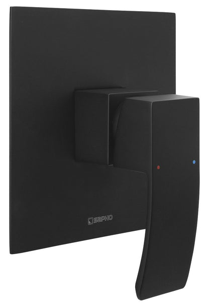 GINKO Baterie duș încastrată, 1 cale, negru mat