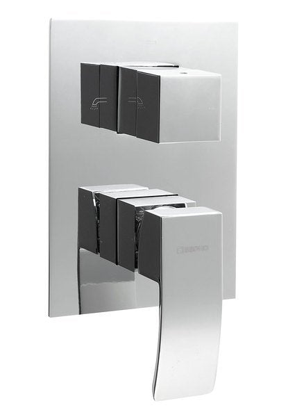 GINKO Baterie duș încastrată cu monocomandă, 3 căi, crom