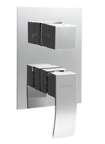 GINKO Baterie duș încastrată cu monocomandă, 3 căi, crom