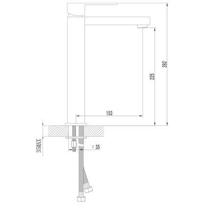 LATUS Baterie lavoar înaltă 25, crom