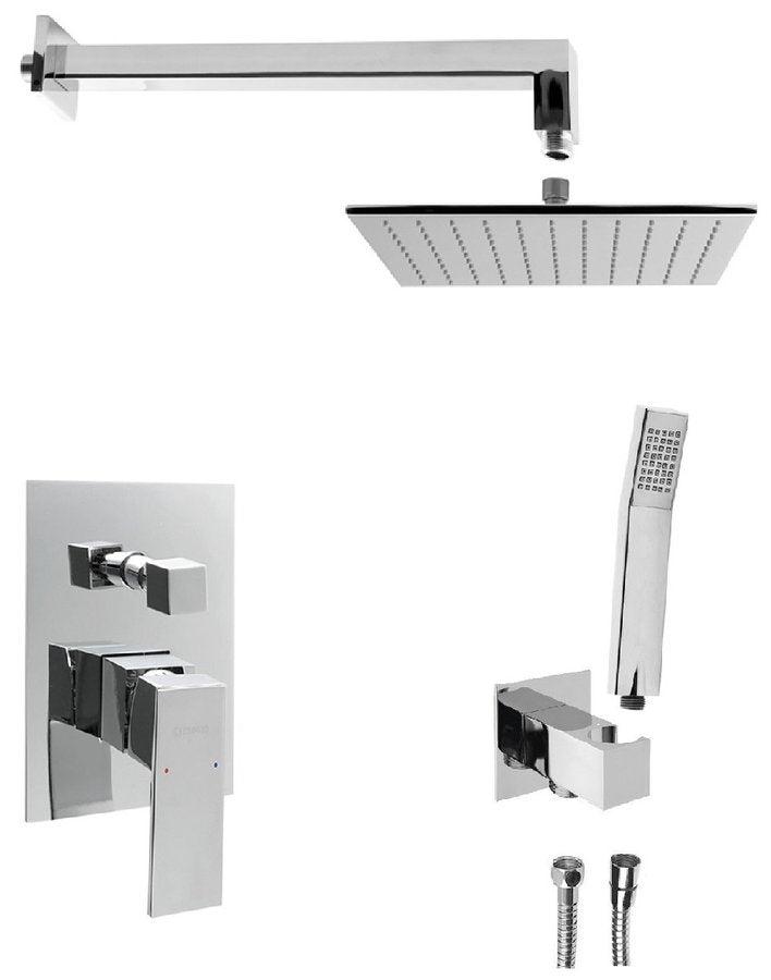LATUS Set duș încastrat cu baterie cu pârghie, 2 ieșiri, crom