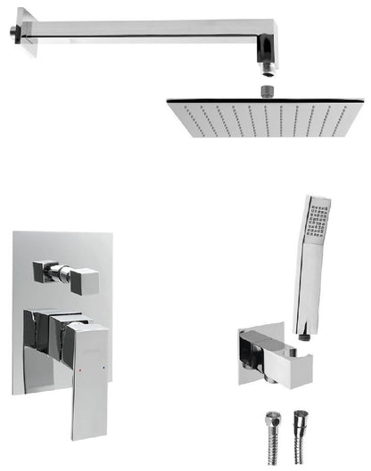 LATUS Set duș încastrat cu baterie cu pârghie, 2 ieșiri, crom