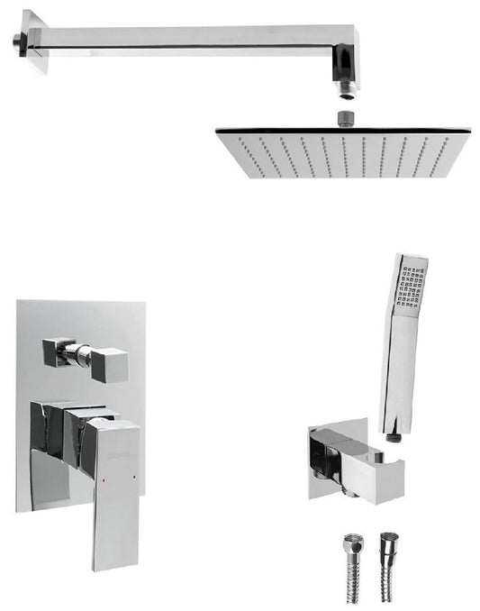 LATUS Set duș încastrat cu baterie cu pârghie, 2 ieșiri, crom