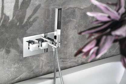 LATUS Baterie duș termostatică încastrată, cu duș de mână, 2/3 ieșiri, crom