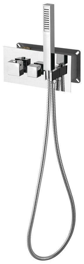 LATUS Baterie duș termostatică încastrată, cu duș de mână, 2/3 ieșiri, crom