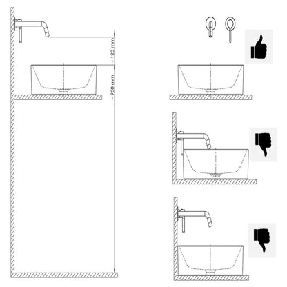 LATUS Baterie lavoar încastrată, crom